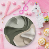 抽象芸術グラフィックのラウンド紙スタイリッシュプレート ペーパープレート (パーティー)