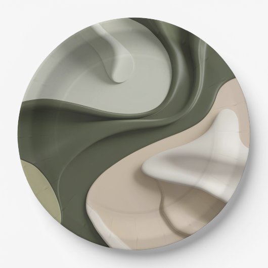 抽象芸術グラフィックのラウンド紙スタイリッシュプレート ペーパープレート (正面)