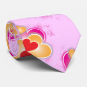抽象芸術グラフィックハートクラスター(ピンク) ネクタイ (ロール)