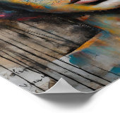 抽象芸術グラフィティアートオブアマゾンウィメンズポートレート ポスター (角)