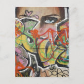 抽象芸術グラフィティアートマラル文字型女性顔 ポストカード (正面)