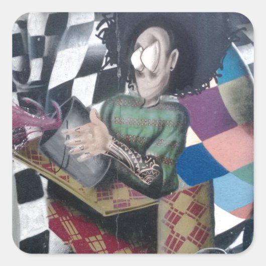 抽象芸術グラフィティアートワーク スクエアシール (正面)