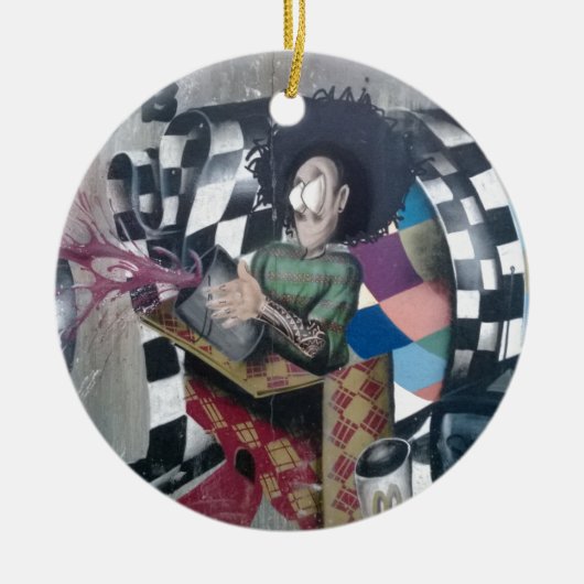 抽象芸術グラフィティアートワーク セラミックオーナメント (正面)