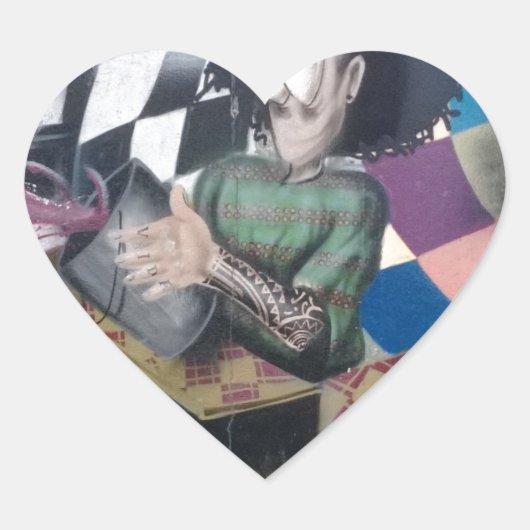 抽象芸術グラフィティアートワーク ハートシール (正面)