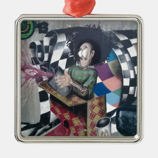 抽象芸術グラフィティアートワーク メタルオーナメント (正面)