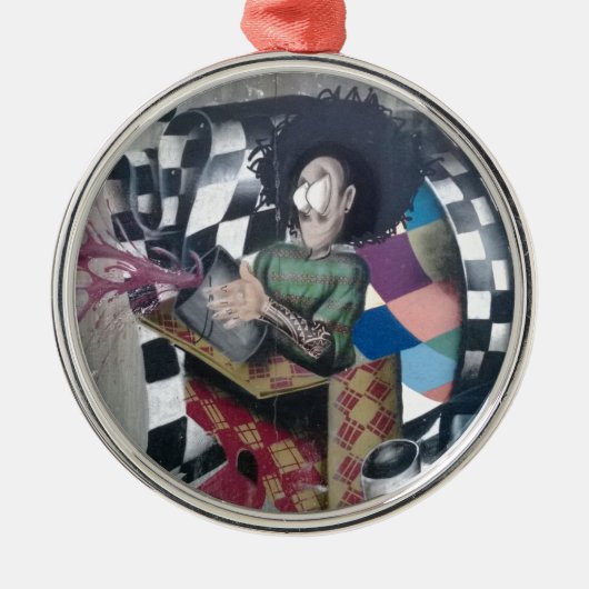 抽象芸術グラフィティアートワーク メタルオーナメント (正面)