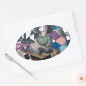 抽象芸術グラフィティアートワーク 楕円形シール (封筒)