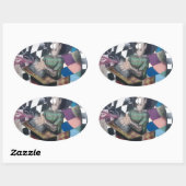 抽象芸術グラフィティアートワーク 楕円形シール (シート)