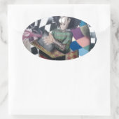 抽象芸術グラフィティアートワーク 楕円形シール (バッグ)