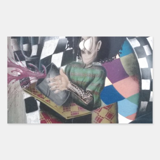 抽象芸術グラフィティアートワーク 長方形シール (正面)