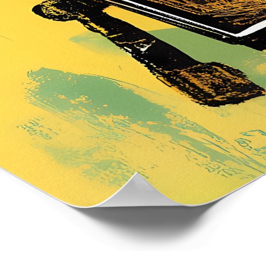 抽象芸術グラフィティロボットのアートグリッドカラはっきりしたー ポスター (角)