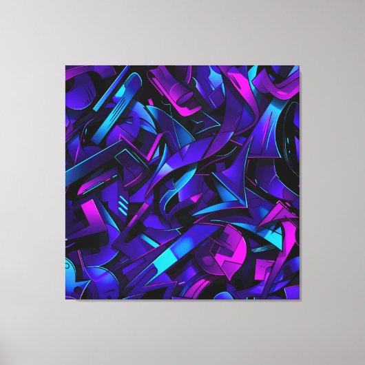 抽象芸術グラフィティ通りスワール キャンバスプリント (正面)