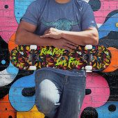 抽象芸術グラフィティ&ネオンライムライドファーストライブフリー スケートボード