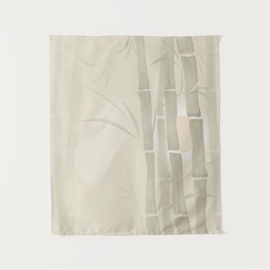 抽象芸術グランジのヴィンテージ竹が生えている タペストリー (正面)