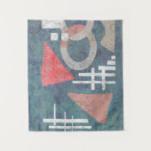 抽象芸術グランジの古いヴィンテージ幾何形状三角形 タペストリー (正面)