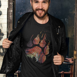 抽象芸術グランジカラー数々のグリズリーベアの前爪 Tシャツ