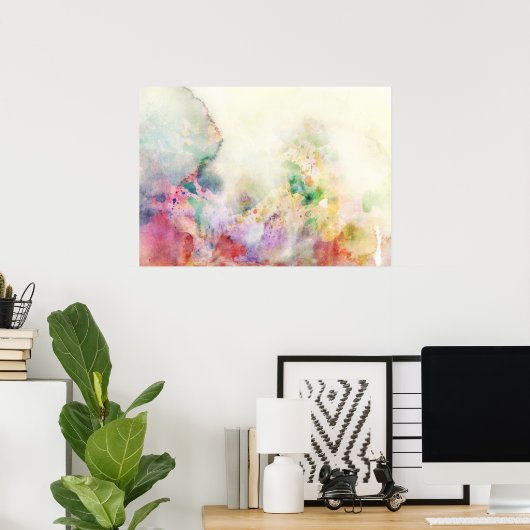 抽象芸術グランジテクスチャー絵を描 ポスター (ホームオフィス)