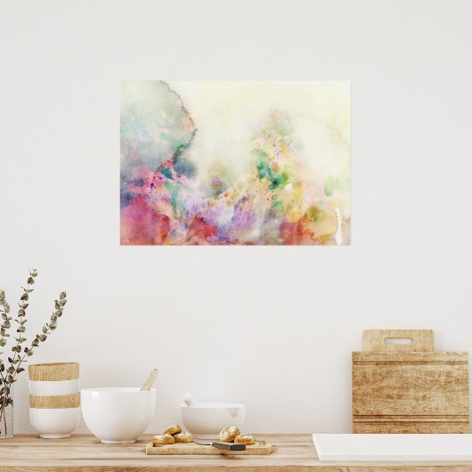 抽象芸術グランジテクスチャー絵を描 ポスター (キッチン)