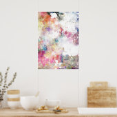 抽象芸術グランジテクスチ絵を描ャ2 ポスター (キッチン)