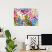 抽象芸術グランジテクスチ絵を描ャ3 ポスター (ホームオフィス)