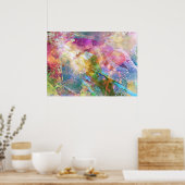 抽象芸術グランジテクスチ絵を描ャ3 ポスター (キッチン)