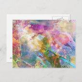 抽象芸術グランジテクスチ絵を描ャ3 ポストカード (正面/裏面)