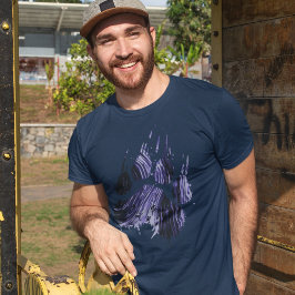 抽象芸術グランジブルーグリズリーベア前爪 Tシャツ