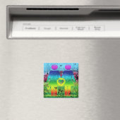 抽象芸術グランジレインボーラブマグネット マグネット (インサイチュ (食洗機))