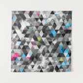 抽象芸術グランジ三角形：シームレスパターン。 タペストリー (正面(横))