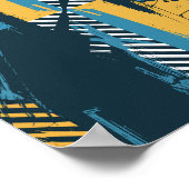 抽象芸術グランジ幾何学的アートワーク ポスター (角)