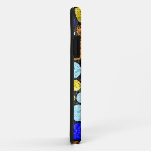 抽象芸術グランジ水玉模様 |イエローブルーアクア Case-Mate iPhoneケース (裏面/右)