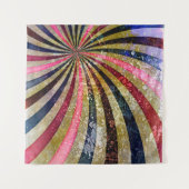 抽象芸術グランジ背景パターン抽象、古いパターン  タペストリー (正面(横))