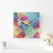 抽象芸術グランジ背景 スクエア壁時計 (ホーム)