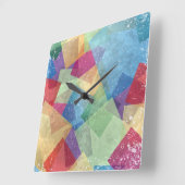 抽象芸術グランジ背景 スクエア壁時計 (傾斜)