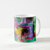 抽象芸術グランジ背景(色のカオスぼやけ) コーヒーマグカップ (正面右)