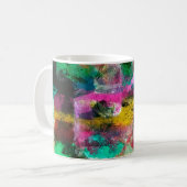 抽象芸術グランジ背景(色のカオスぼやけ) コーヒーマグカップ (正面左)
