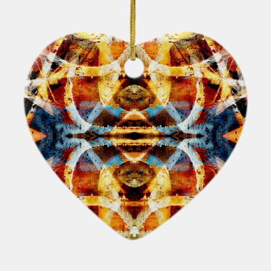 抽象芸術グランジ落書き セラミックオーナメント (裏面)