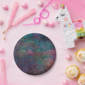 抽象芸術グランジ金ゴールド質感 ペーパープレート (パーティー)