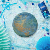 抽象芸術グランジ金ゴールド質感 ペーパープレート (パーティー)