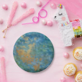 抽象芸術グランジ金ゴールド質感 ペーパープレート (パーティー)