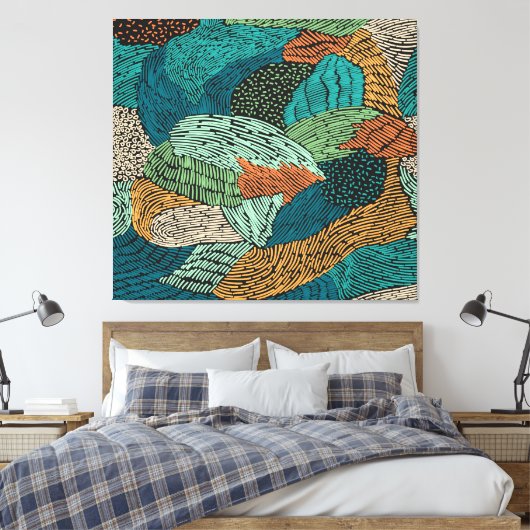 抽象芸術グランジ:シームレスパターンデザイン。 キャンバスプリント (インサイチュ (寝室))