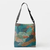 抽象芸術グランジ：シームレスパターンデザイン。 クロスボディバッグ (裏面)