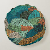 抽象芸術グランジ:シームレスパターンデザイン。 ラウンドクッション (裏面)