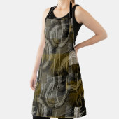 抽象芸術グランジ、モノクロブラウン エプロン (インサイチュ)