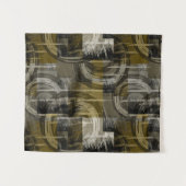 抽象芸術グランジ、モノクロブラウン タペストリー (正面(横))