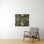 抽象芸術グランジ、モノクロブラウン タペストリー (インサイチュ(横))