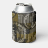 抽象芸術グランジ、モノクロブラウン 缶クーラー (缶裏面)