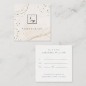 抽象芸術グリッターアイボリー金ゴールドギフト証明書ロゴ スクエア名刺 (正面/裏面)