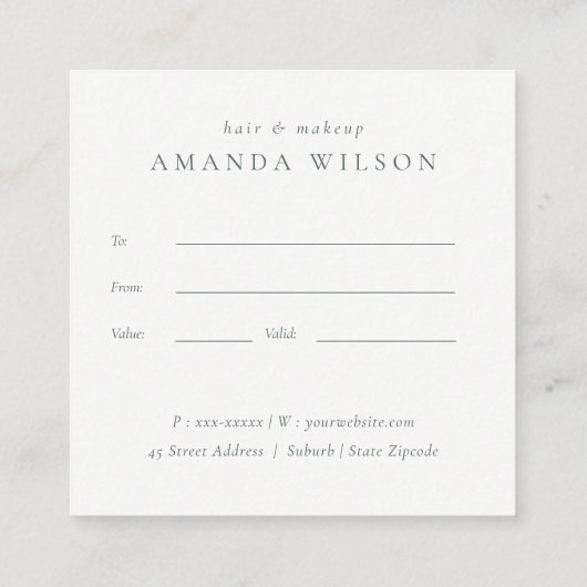 抽象芸術グリッターアイボリー金ゴールドギフト証明書ロゴ スクエア名刺 (裏面)