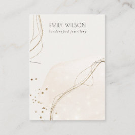 抽象芸術グリッターアイボリー金ゴールドネックレスバンドディスプレイ 名刺